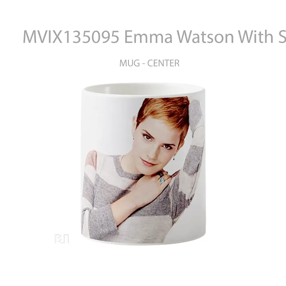 Mug Emma Watson With Striped Suerter Gelas Selebriti