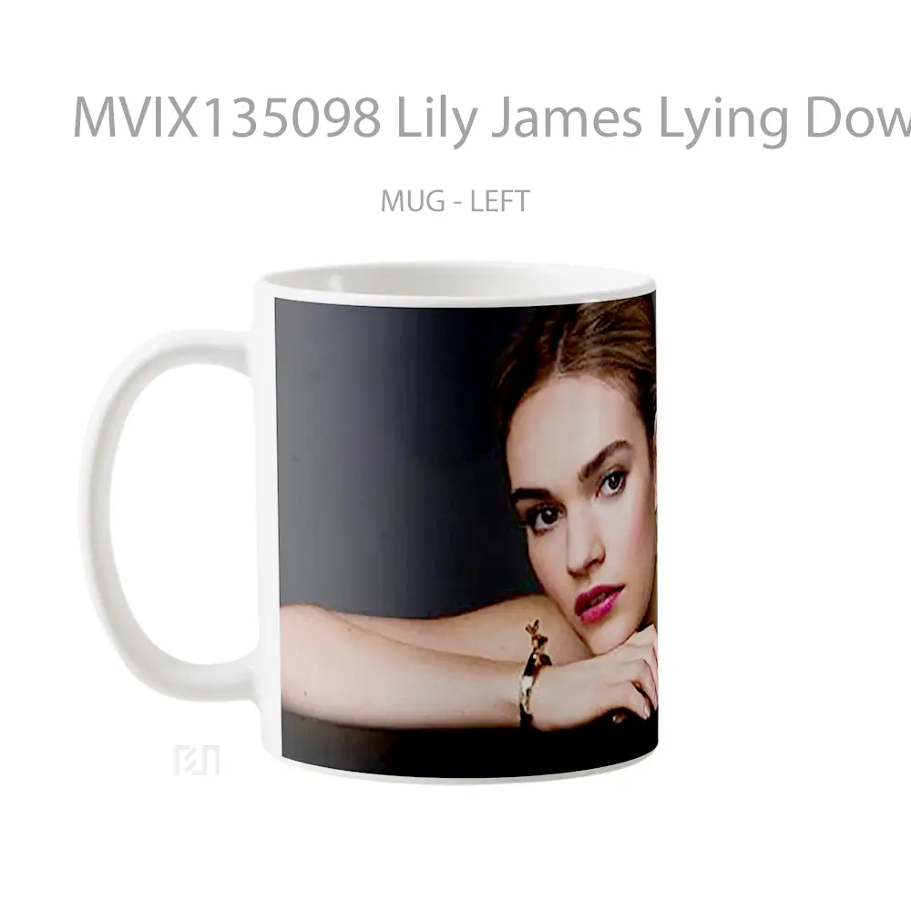 Mug Lily James Lying Down Gelas Keramik Unik - All-side / Desain