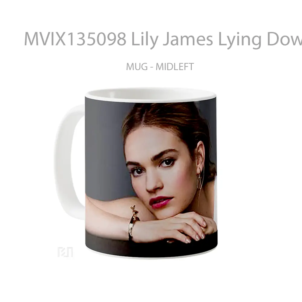 Mug Lily James Lying Down Gelas Keramik Unik - All-side / Desain