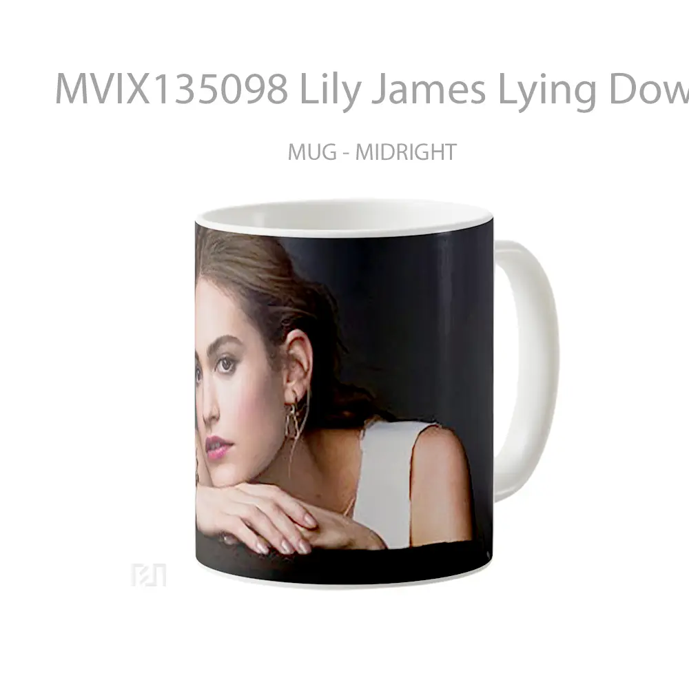 Mug Lily James Lying Down Gelas Keramik Unik - All-side / Desain