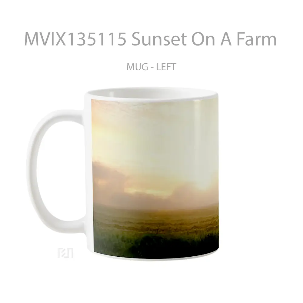 Mug Sunset On A Farm Gelas Pemandangan Alam - All-side / Desain