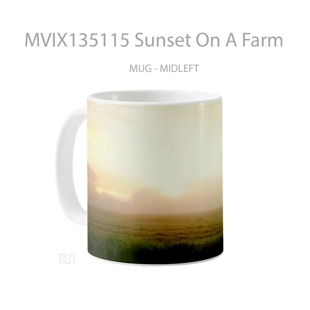 Mug Sunset On A Farm Gelas Pemandangan Alam - All-side / Desain