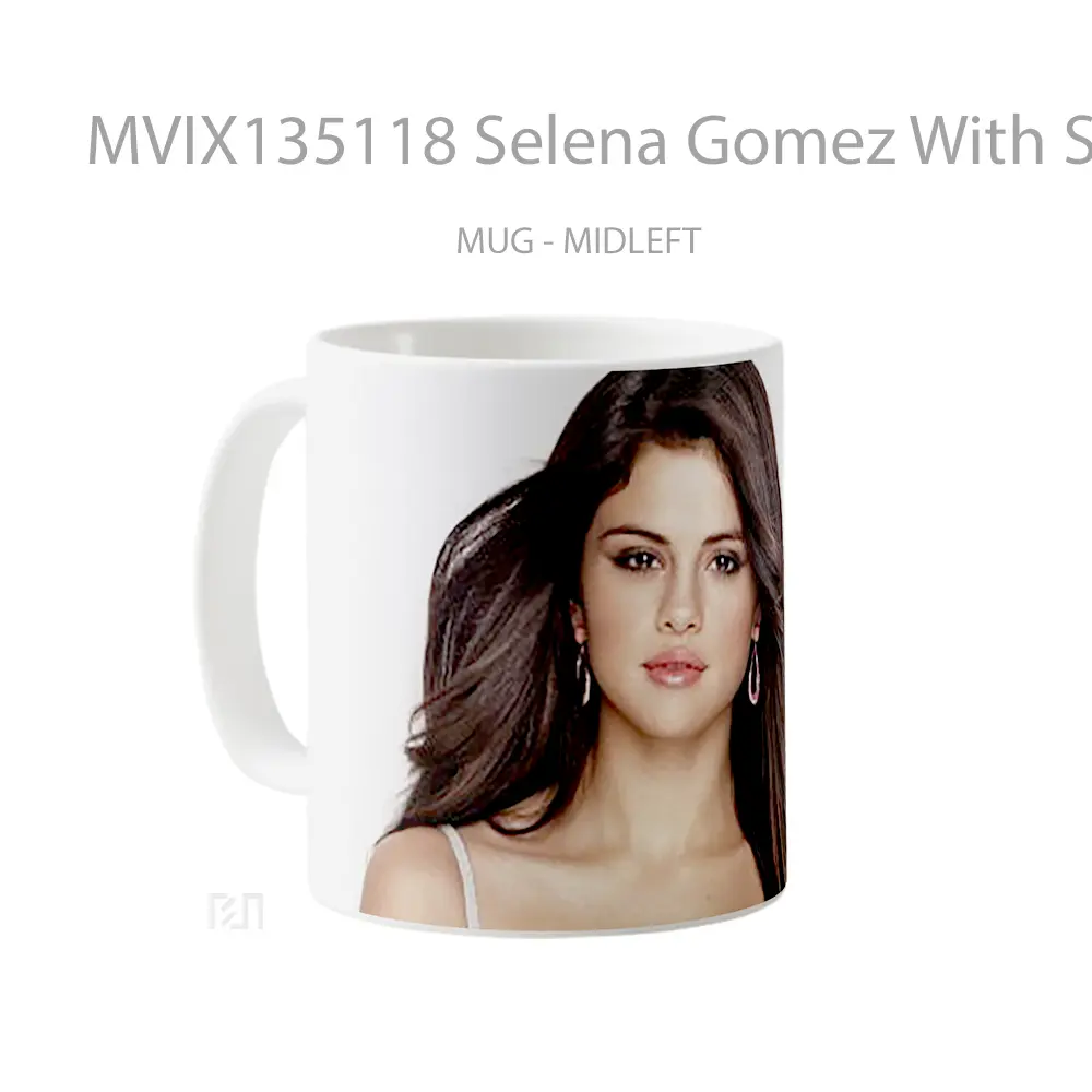 Mug Selena Gomez With Straight Hair Gelas Selebriti - All-side / Desain