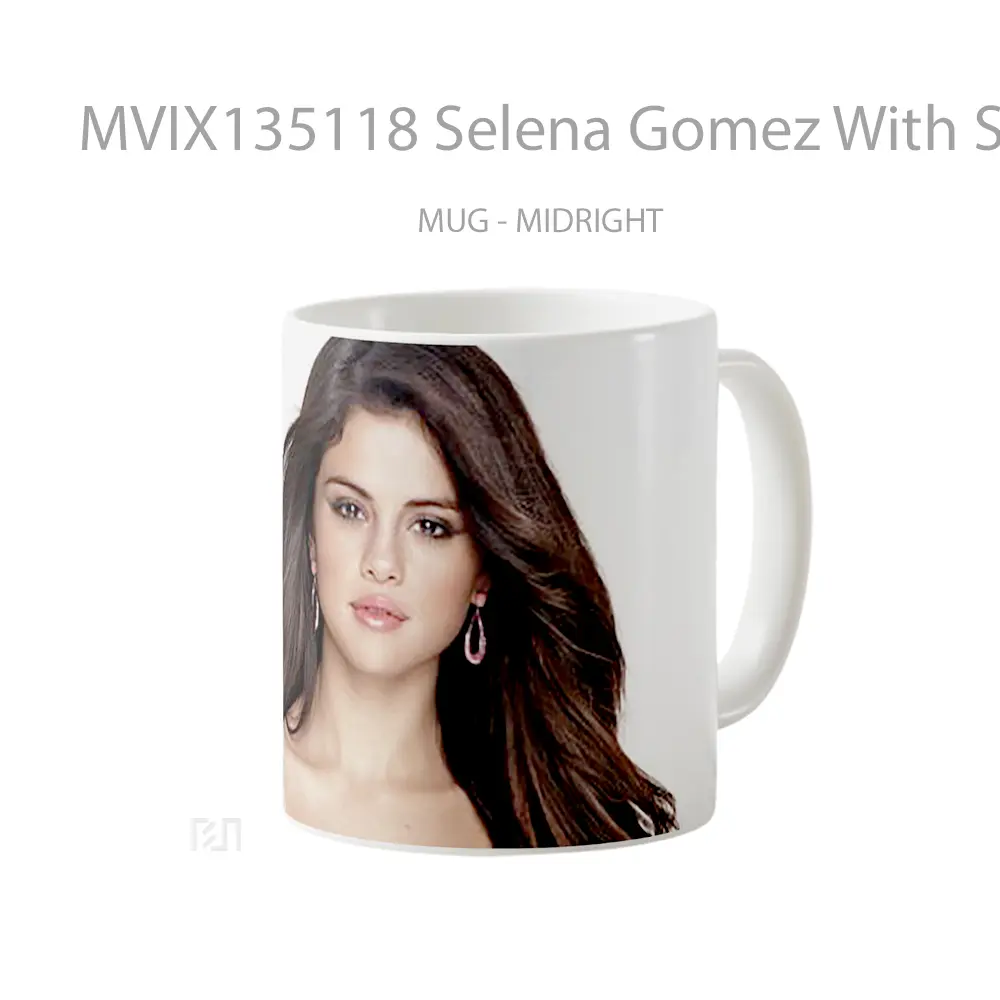 Mug Selena Gomez With Straight Hair Gelas Selebriti - All-side / Desain