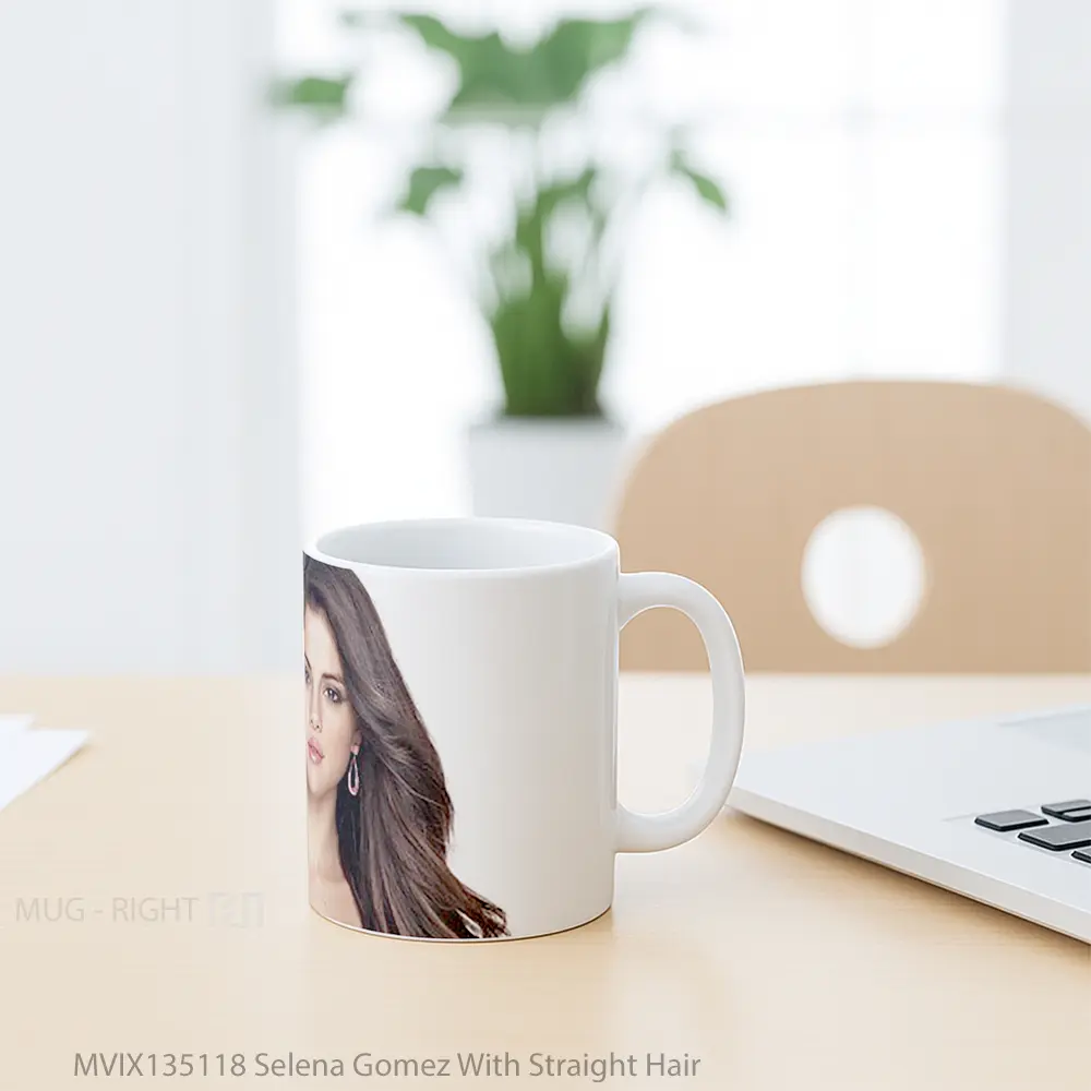 Mug Selena Gomez With Straight Hair Gelas Selebriti - All-side / Desain