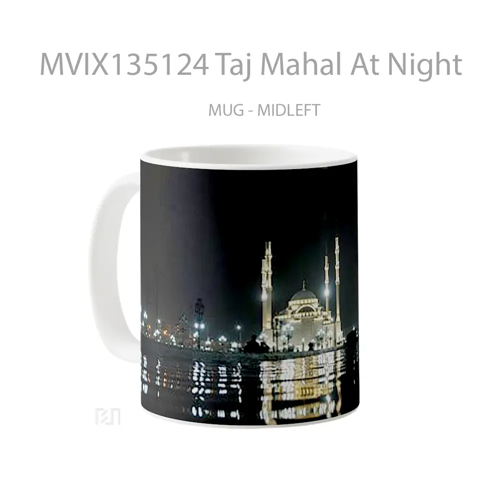 Mug Taj Mahal At Night Gelas Keramik Unik - All-side / Desain
