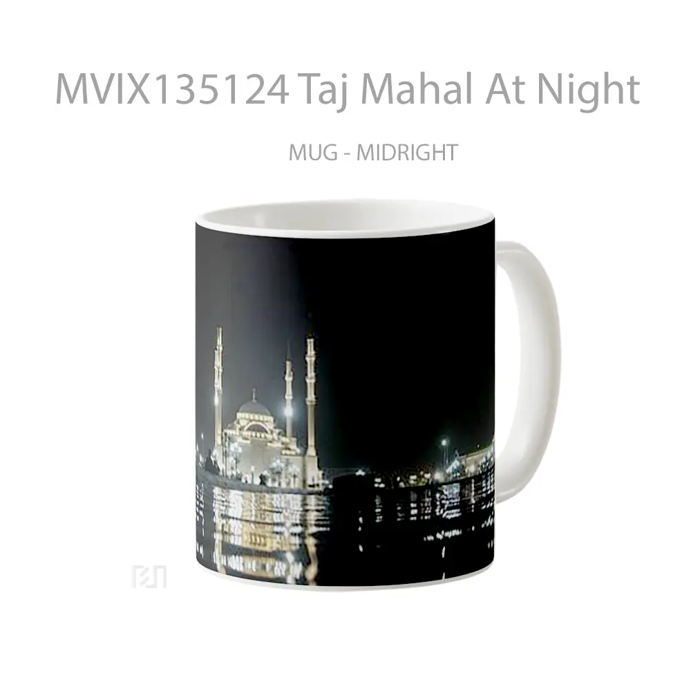 Mug Taj Mahal At Night Gelas Keramik Unik - All-side / Desain