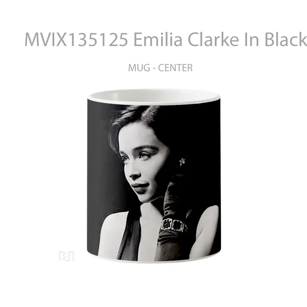 Mug Emilia Clarke In Black And White Gelas Keramik Unik