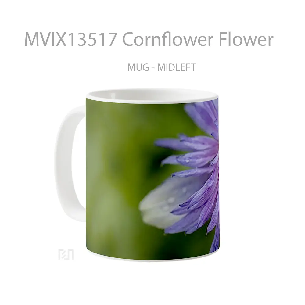 Mug Cornflower Flower Gelas Pemandangan Alam - All-side / Desain