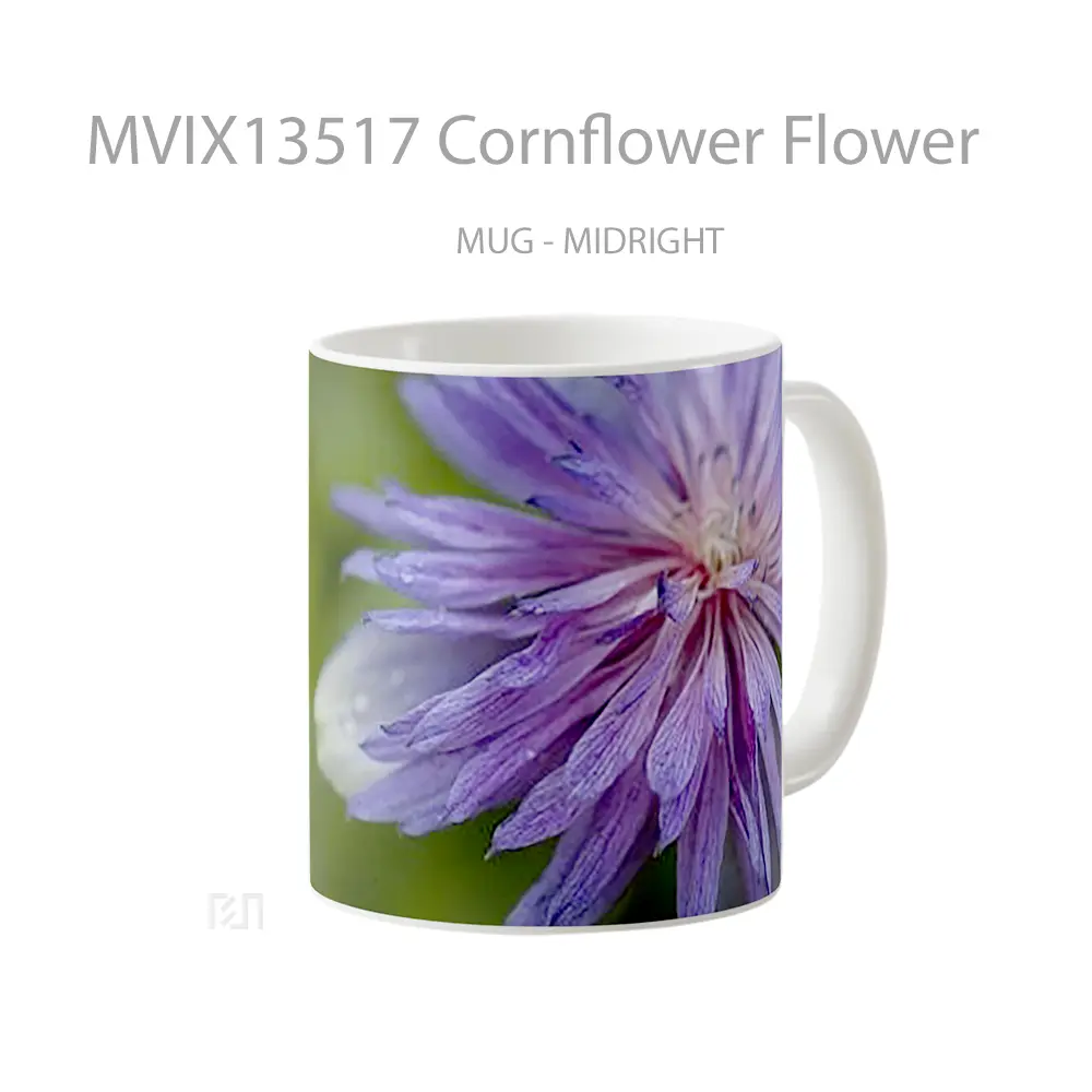 Mug Cornflower Flower Gelas Pemandangan Alam - All-side / Desain