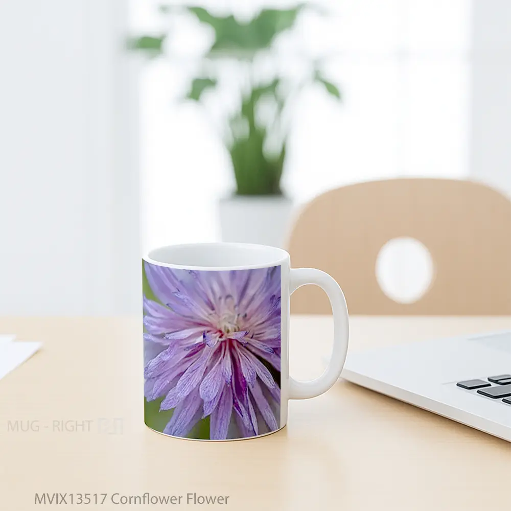 Mug Cornflower Flower Gelas Pemandangan Alam - All-side / Desain