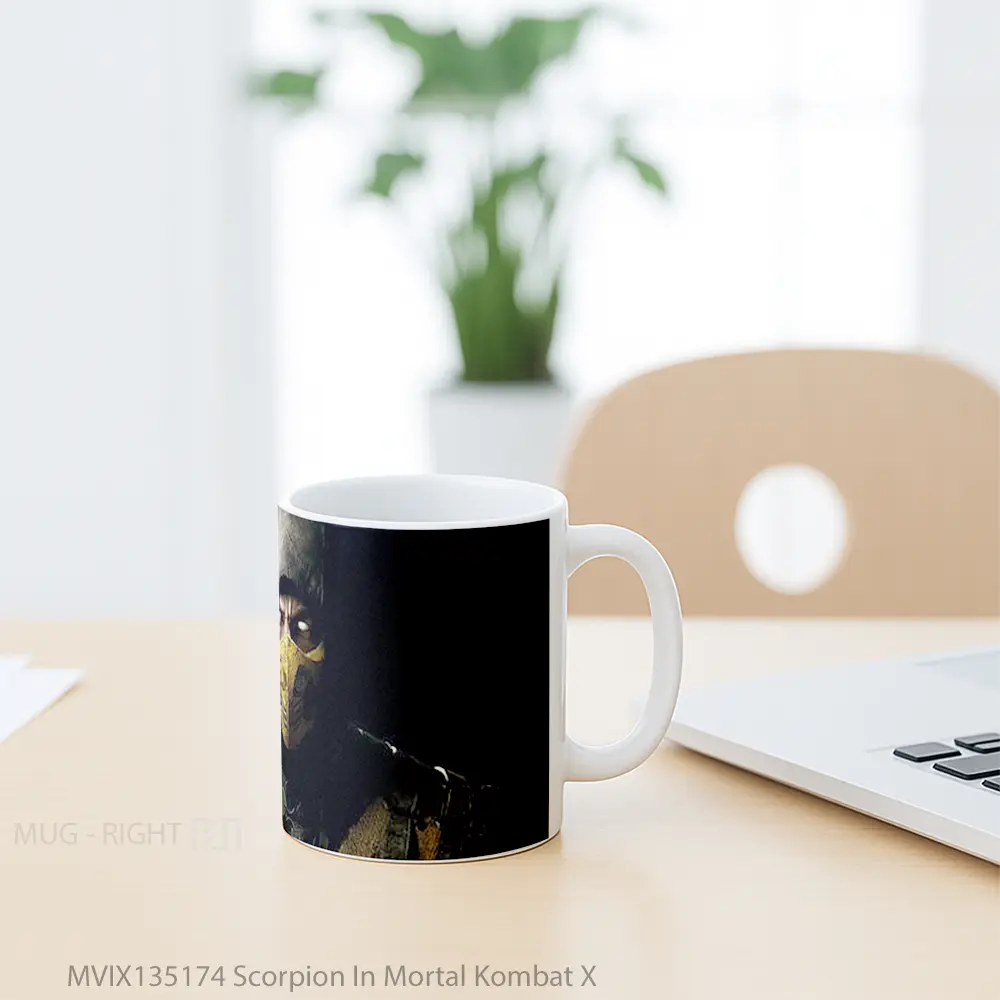 Mug Scorpion In Mortal Kombat X Gelas Keramik Unik - All-side / Desain