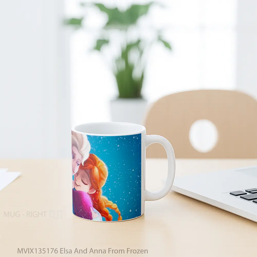 Mug Elsa And Anna From Frozen Gelas Keramik Unik - All-side / Desain