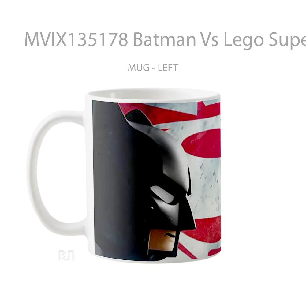 Mug Batman Vs Lego Superman Gelas Superhero - All-side / Desain