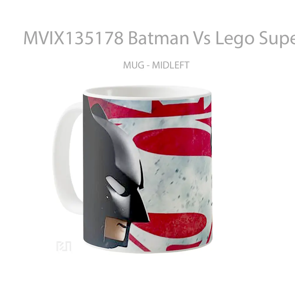 Mug Batman Vs Lego Superman Gelas Superhero - All-side / Desain