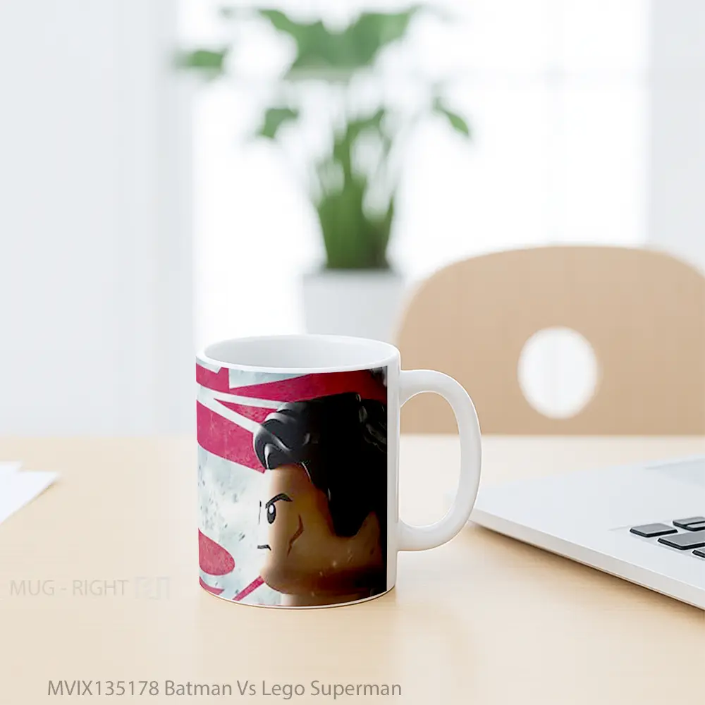 Mug Batman Vs Lego Superman Gelas Superhero - All-side / Desain