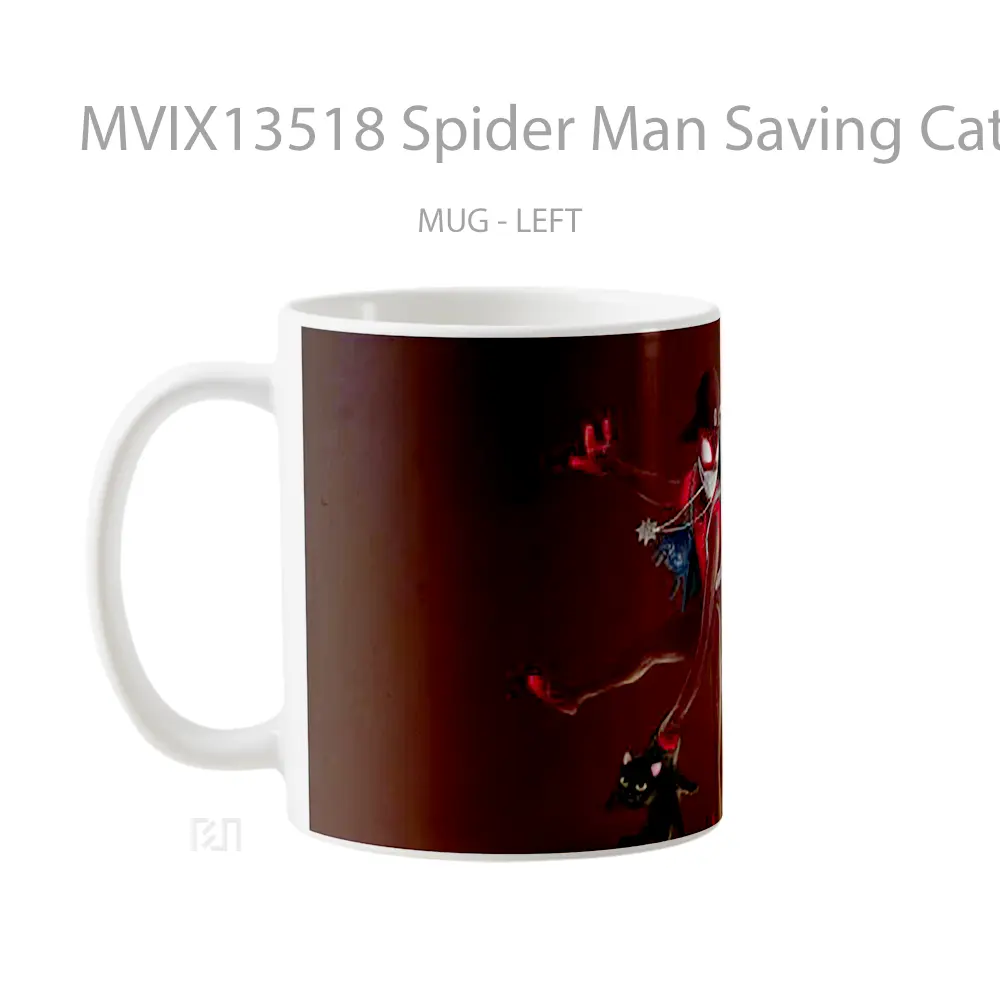 Mug Spider Man Saving Cat Gelas Superhero - All-side / Desain
