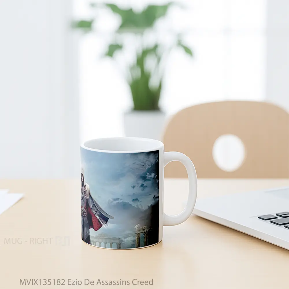 Mug Ezio De Assassins Creed Cangkir Gamer - All-side / Desain