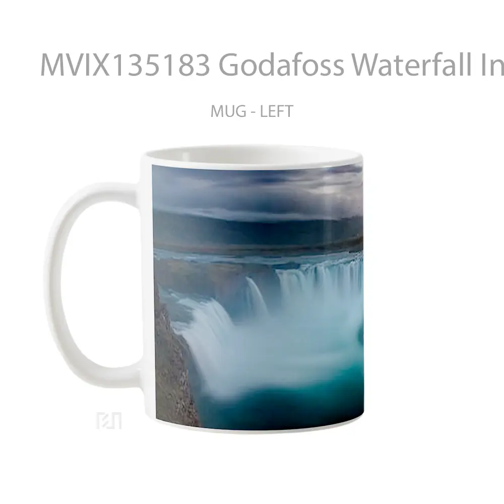 Mug Godafoss Waterfall In Iceland Gelas Pemandangan Alam - All-side / Desain
