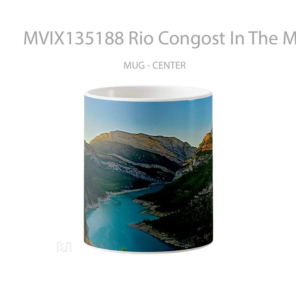 Mug Rio Congost In The Mountain Ranges Of Spain Gelas Pemandangan Alam