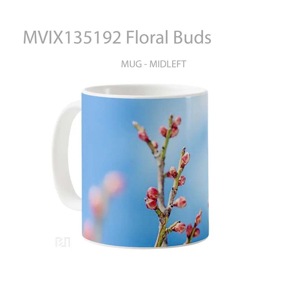Mug Floral Buds Gelas Keramik Unik - All-side / Desain