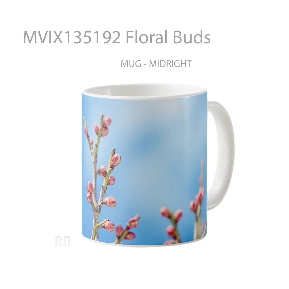 Mug Floral Buds Gelas Keramik Unik - All-side / Desain