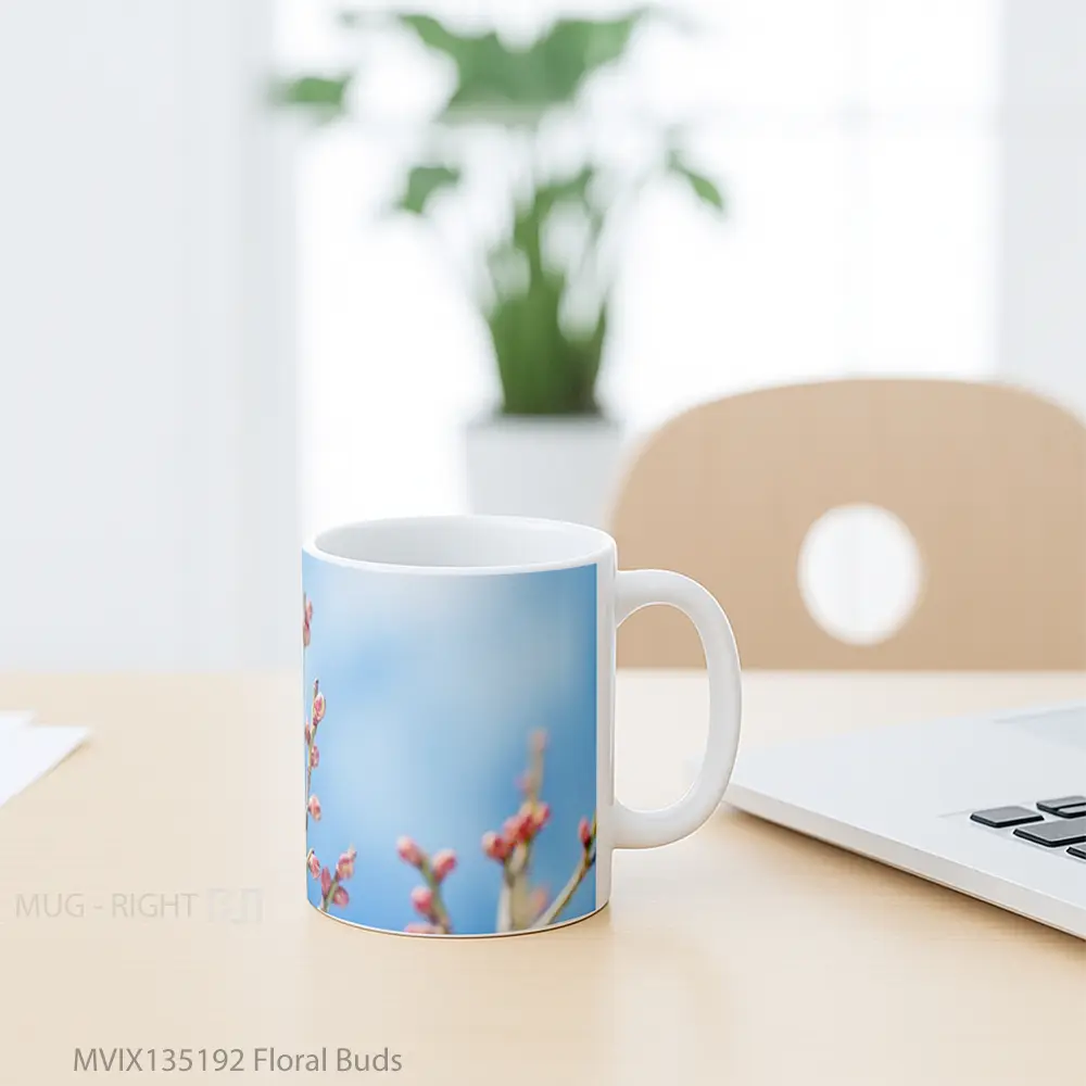 Mug Floral Buds Gelas Keramik Unik - All-side / Desain