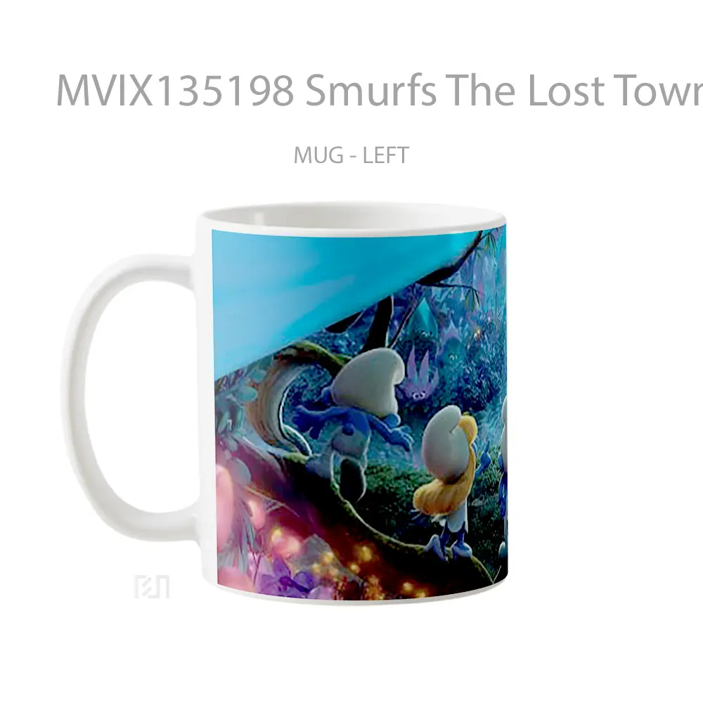 Mug Smurfs The Lost Town Gelas Keramik Unik - All-side / Desain