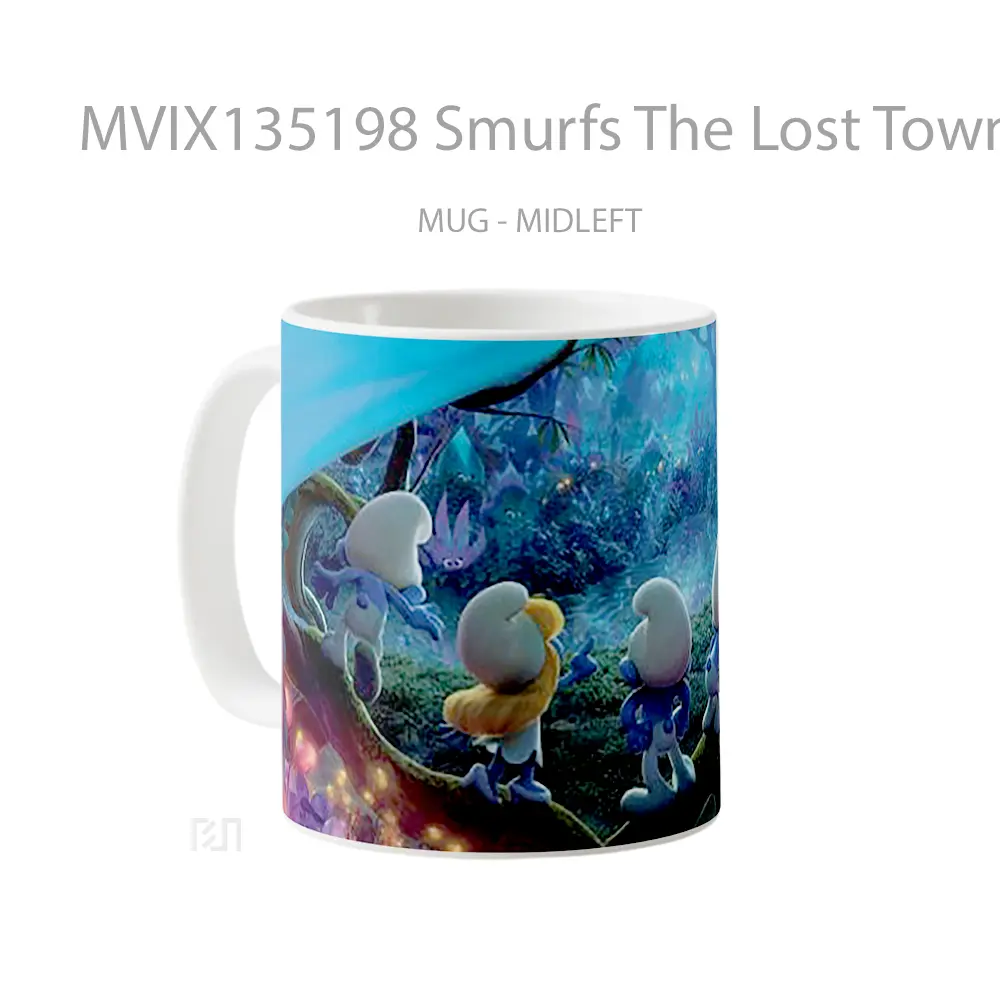 Mug Smurfs The Lost Town Gelas Keramik Unik - All-side / Desain