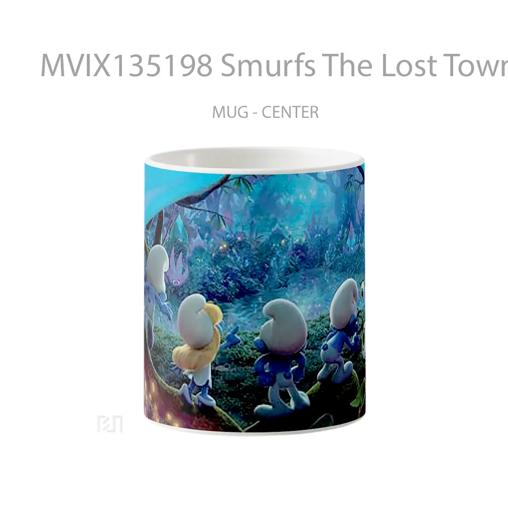 Mug Smurfs The Lost Town Gelas Keramik Unik