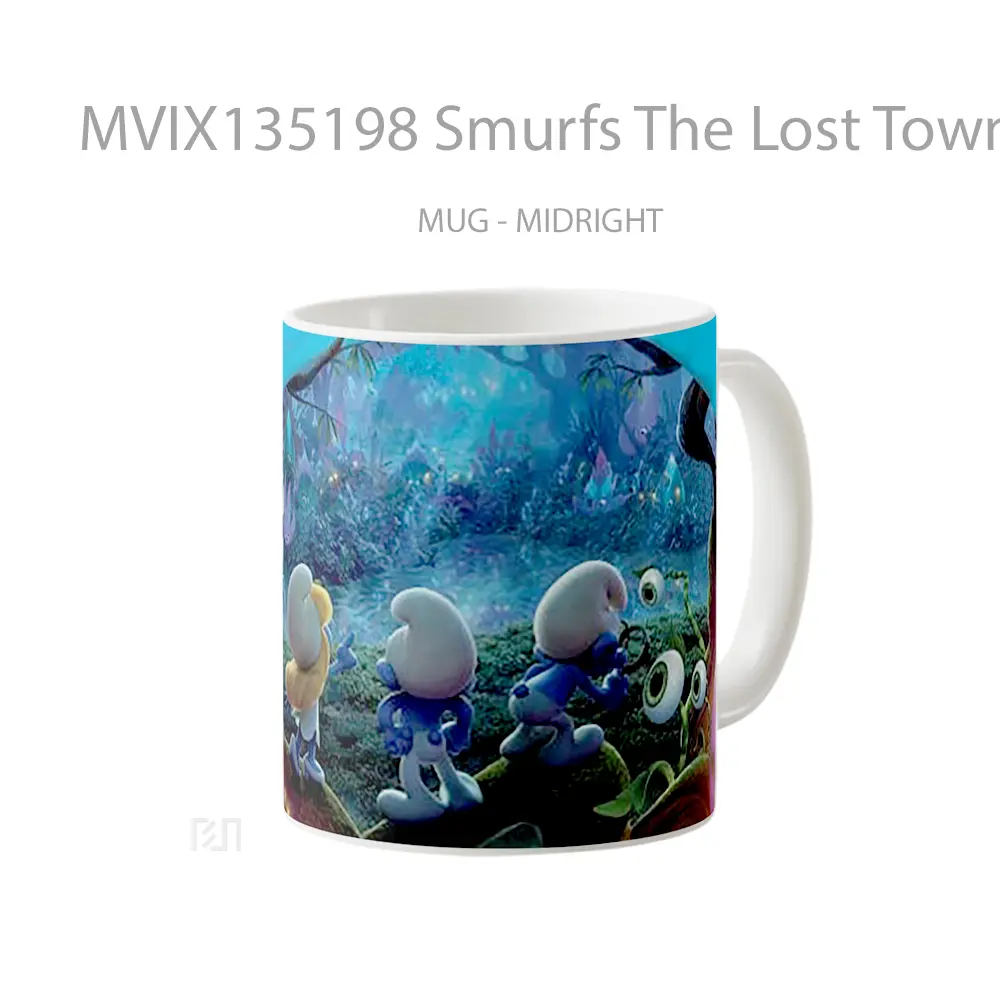Mug Smurfs The Lost Town Gelas Keramik Unik - All-side / Desain