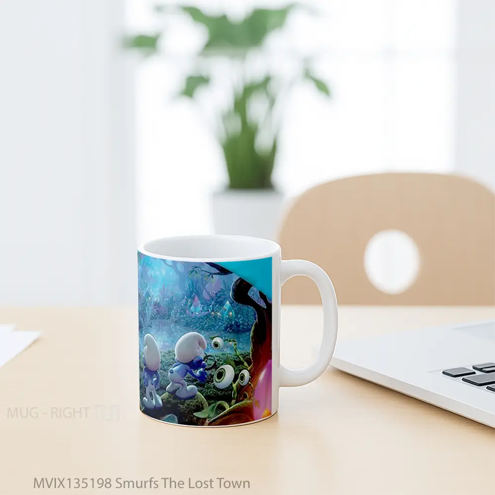 Mug Smurfs The Lost Town Gelas Keramik Unik - All-side / Desain