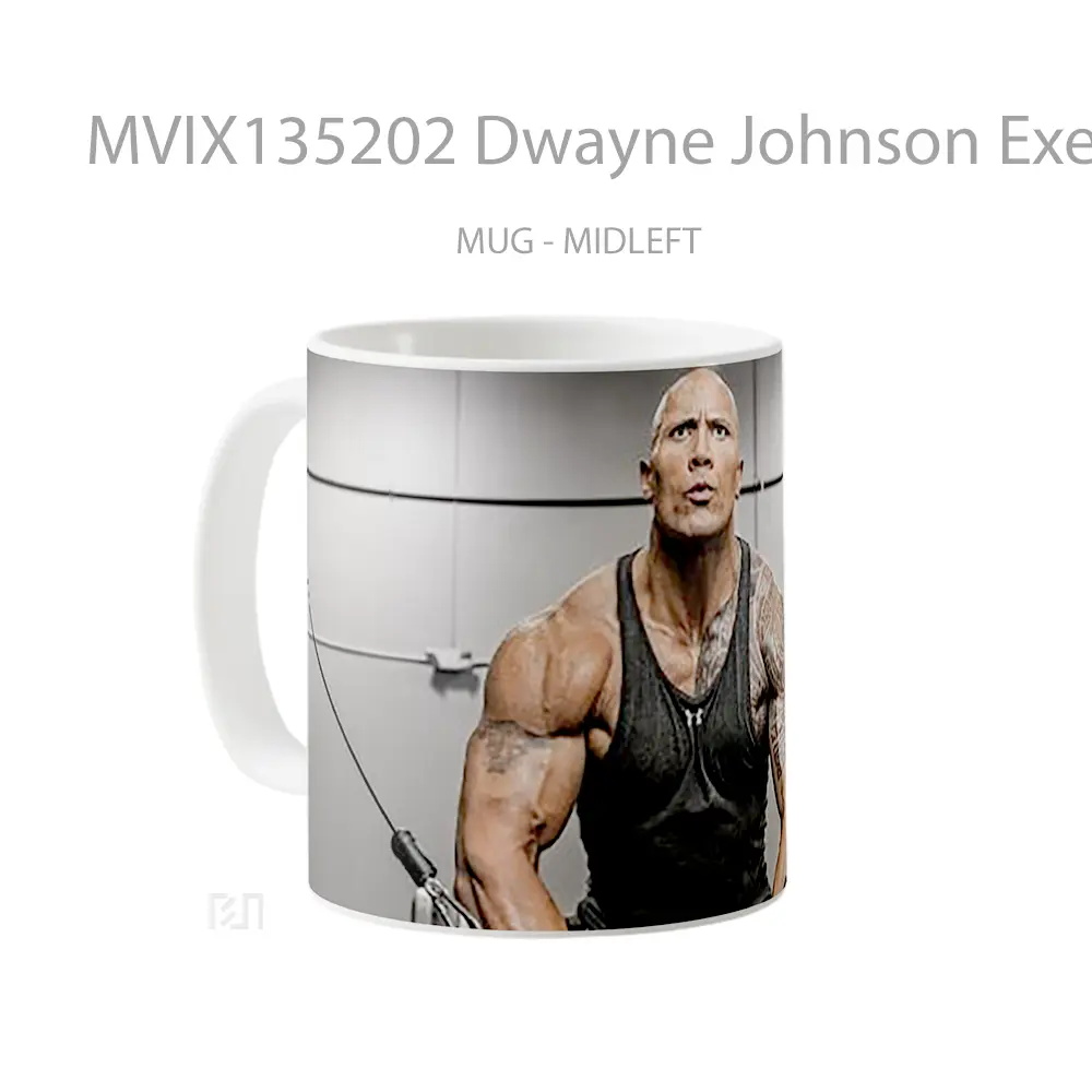 Mug Dwayne Johnson Exercising Gelas Keramik Unik - All-side / Desain