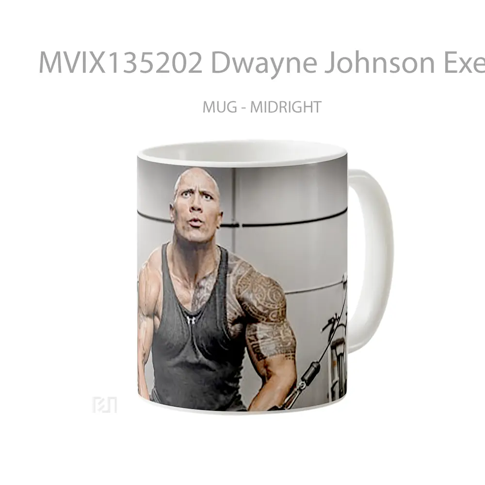 Mug Dwayne Johnson Exercising Gelas Keramik Unik - All-side / Desain