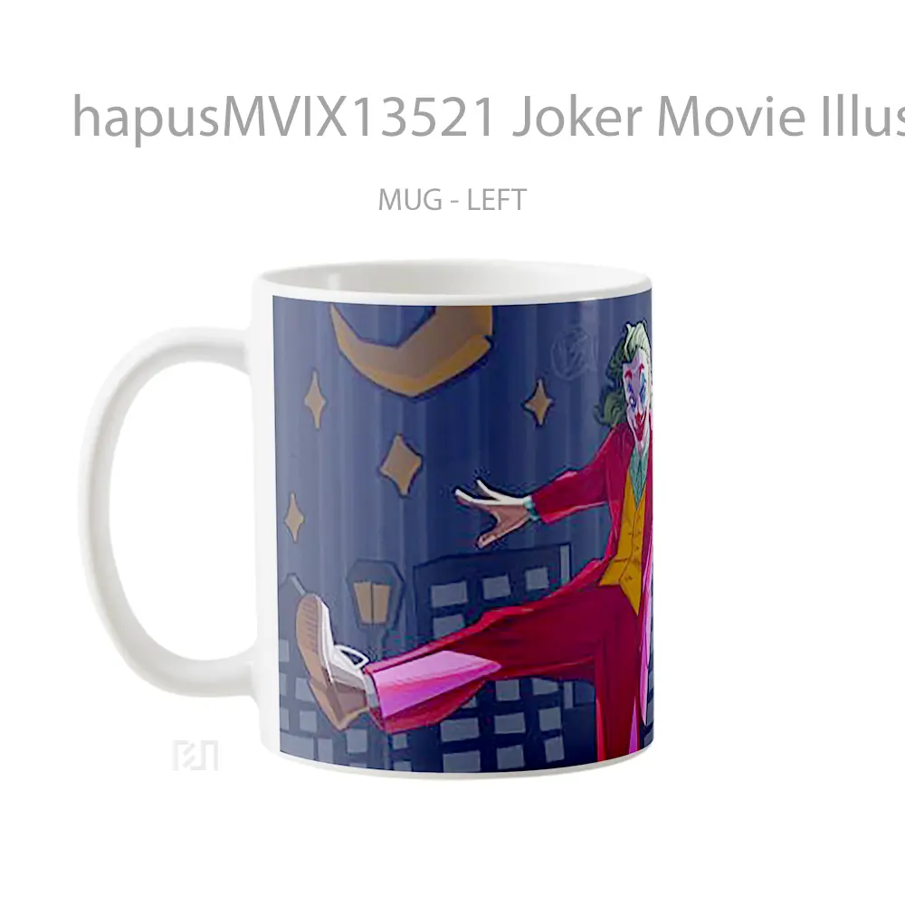 Mug Joker Movie Illustration Gelas Superhero - All-side / Desain