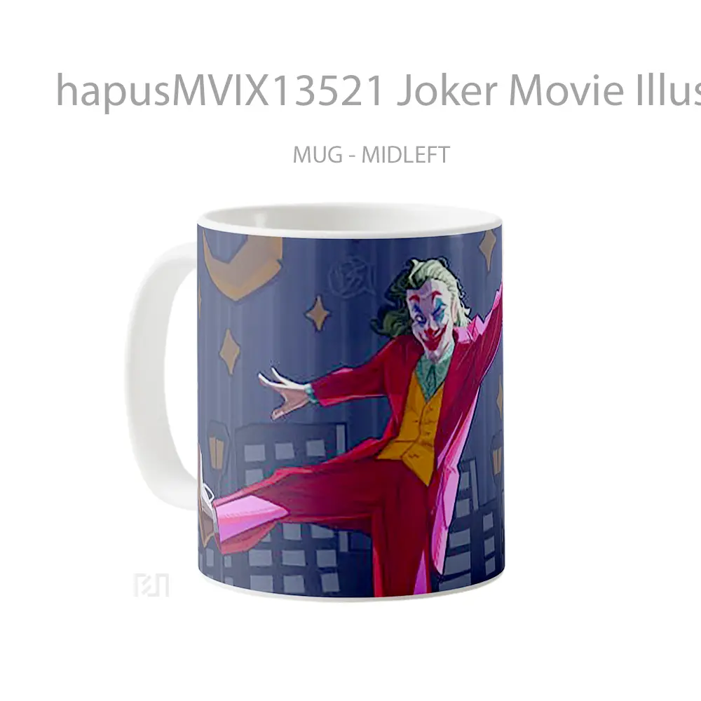 Mug Joker Movie Illustration Gelas Superhero - All-side / Desain