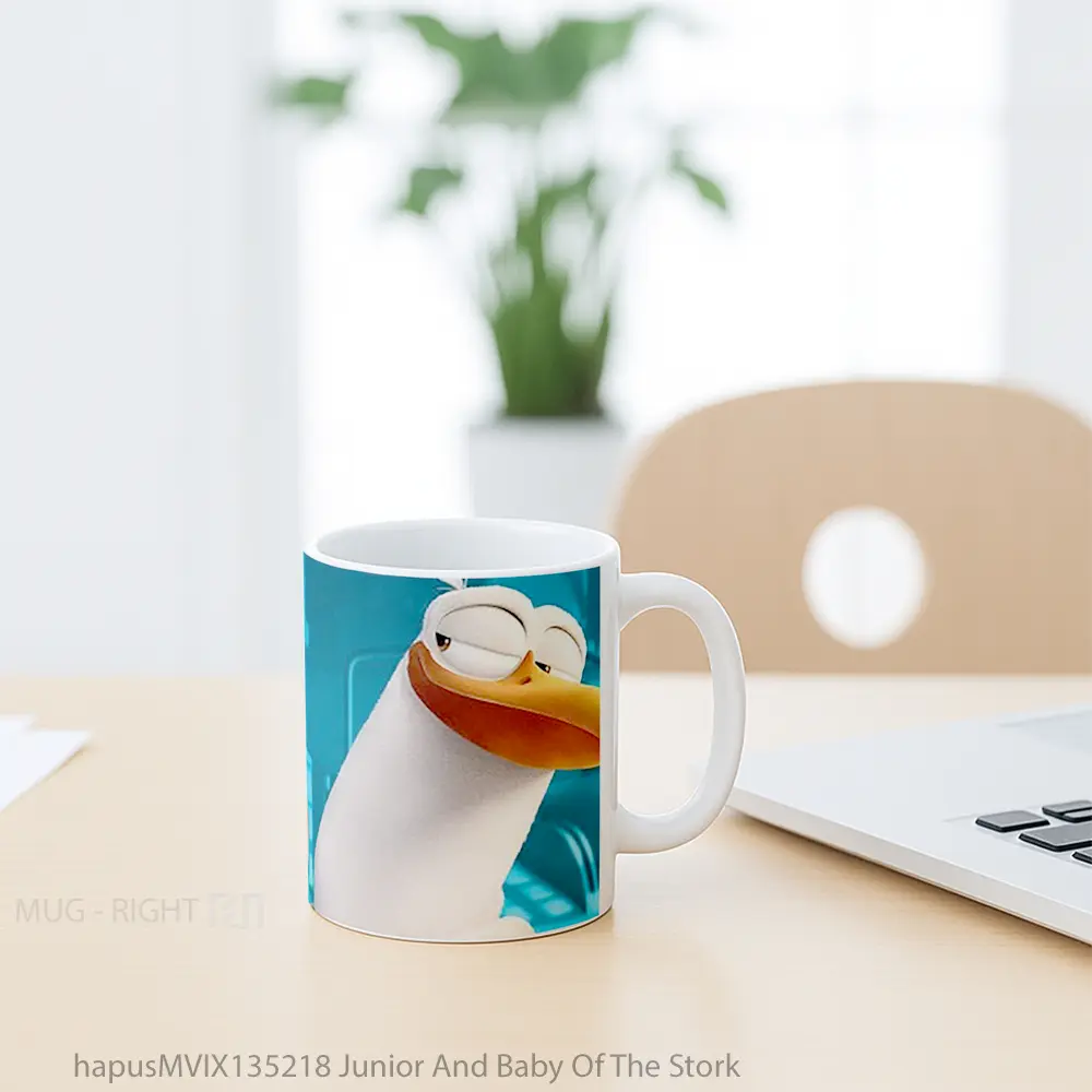 Mug Junior And Baby Of The Stork Gelas Keramik Unik - All-side / Desain