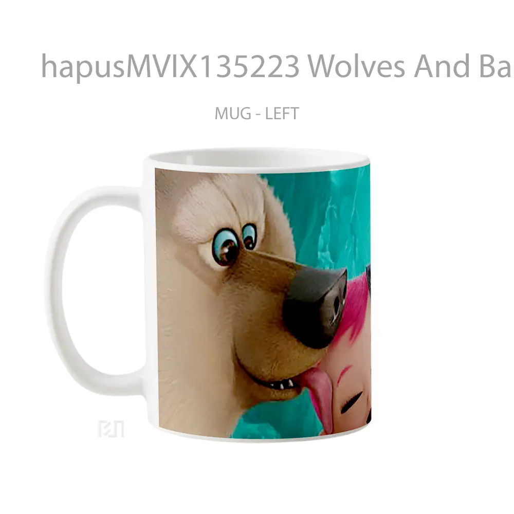 Mug Wolves And Baby Movie The Stork Gelas Hewan Lucu - All-side / Desain