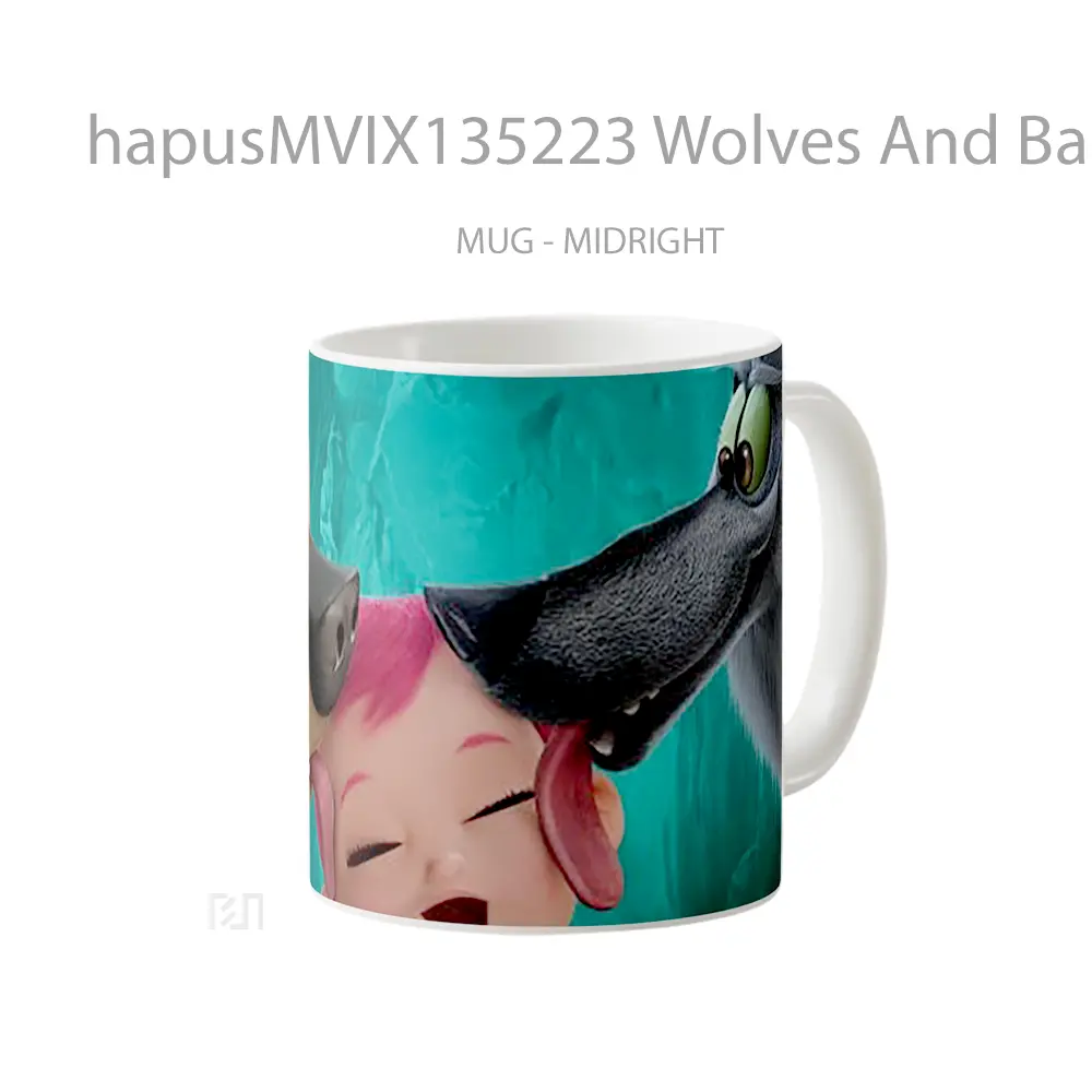 Mug Wolves And Baby Movie The Stork Gelas Hewan Lucu - All-side / Desain