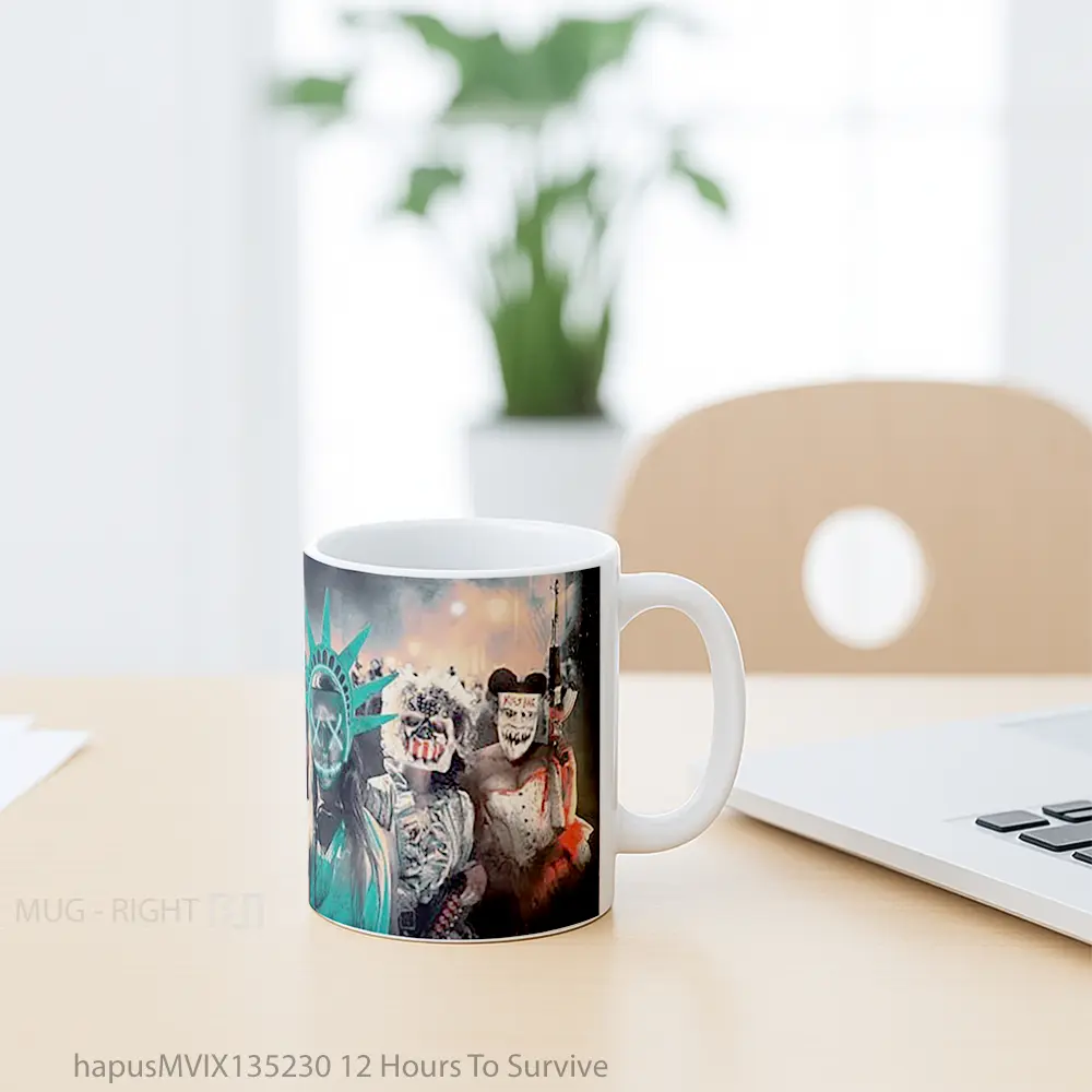 Mug 12 Hours To Survive Gelas Keramik Unik - All-side / Desain