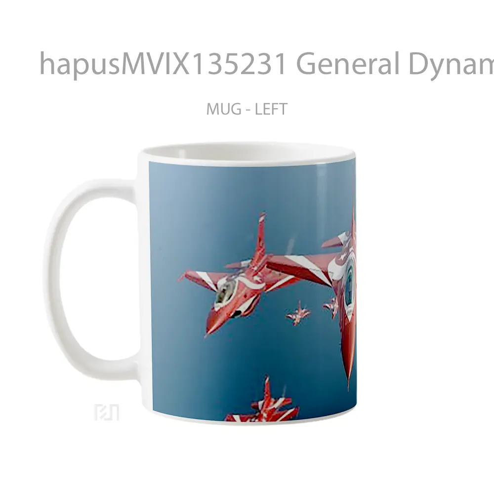 Mug General Dynamics F16 Fighting Falcon Jet Fighter Gelas Keramik Unik - All-side / Desain