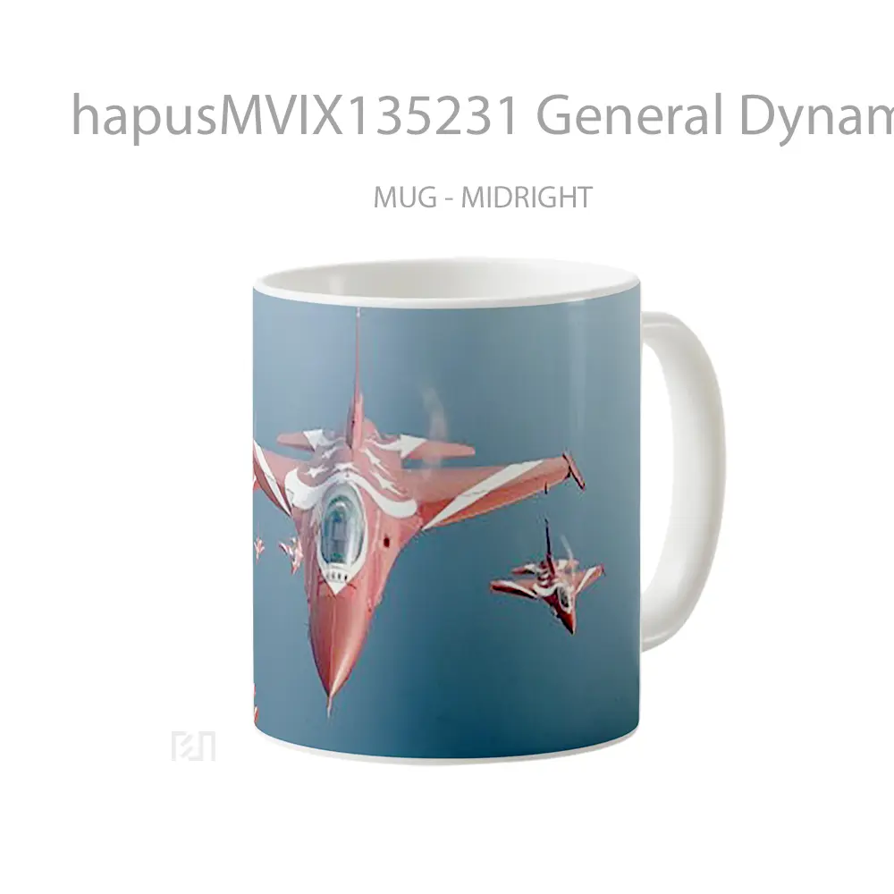 Mug General Dynamics F16 Fighting Falcon Jet Fighter Gelas Keramik Unik - All-side / Desain