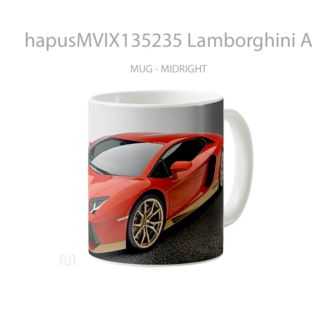 Mug Lamborghini Aventador Lp 700 4 Red Cangkir Mobil - All-side / Desain