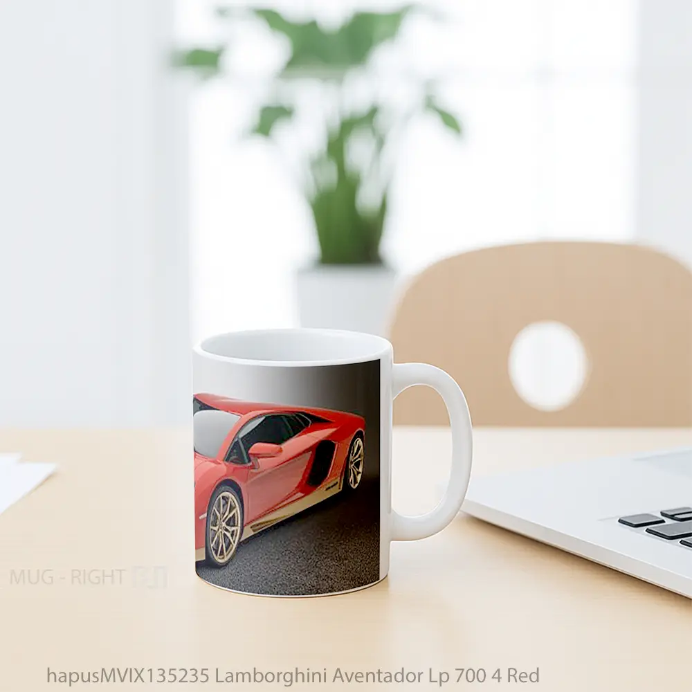 Mug Lamborghini Aventador Lp 700 4 Red Cangkir Mobil - All-side / Desain