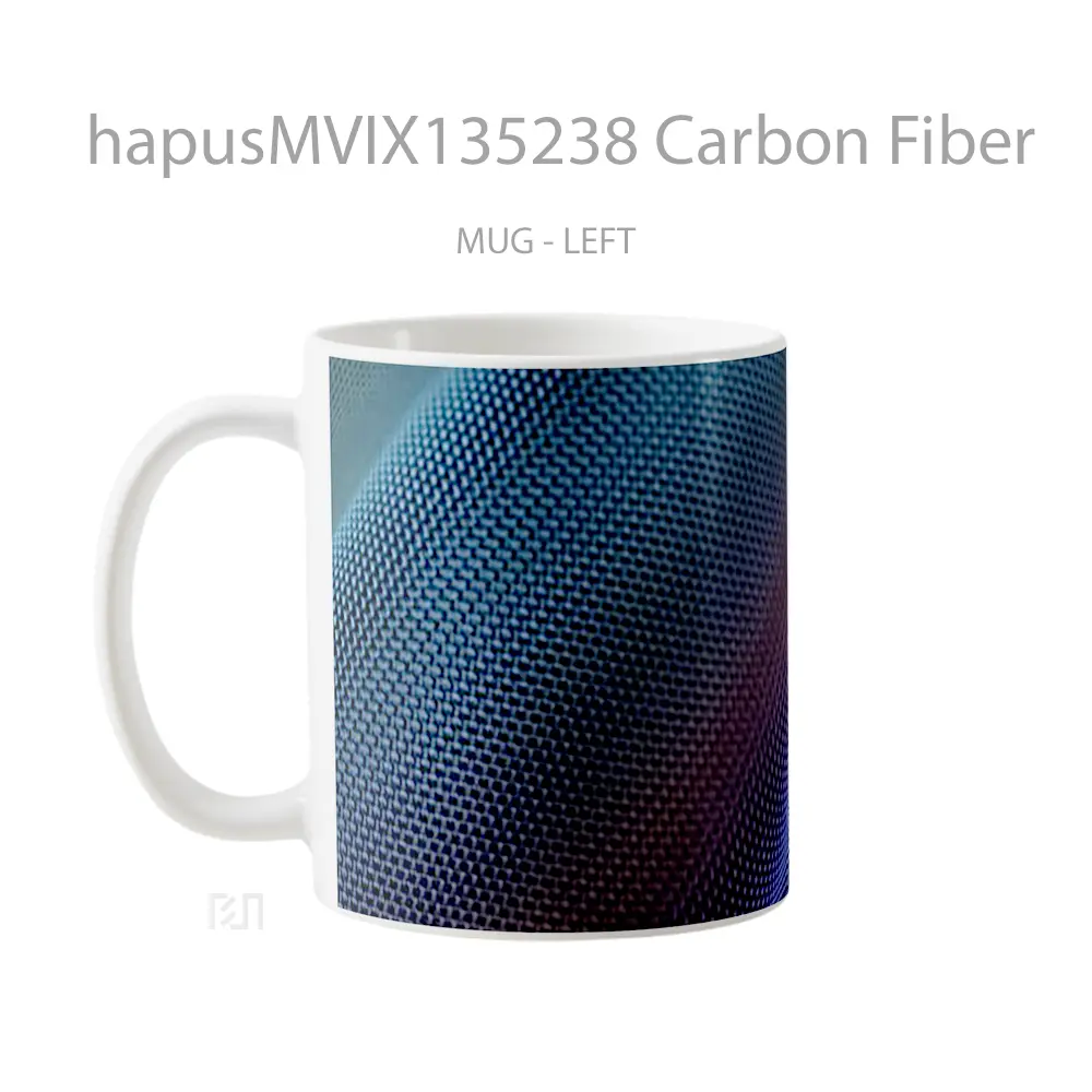 Mug Carbon Fiber Gelas Keramik Unik - All-side / Desain