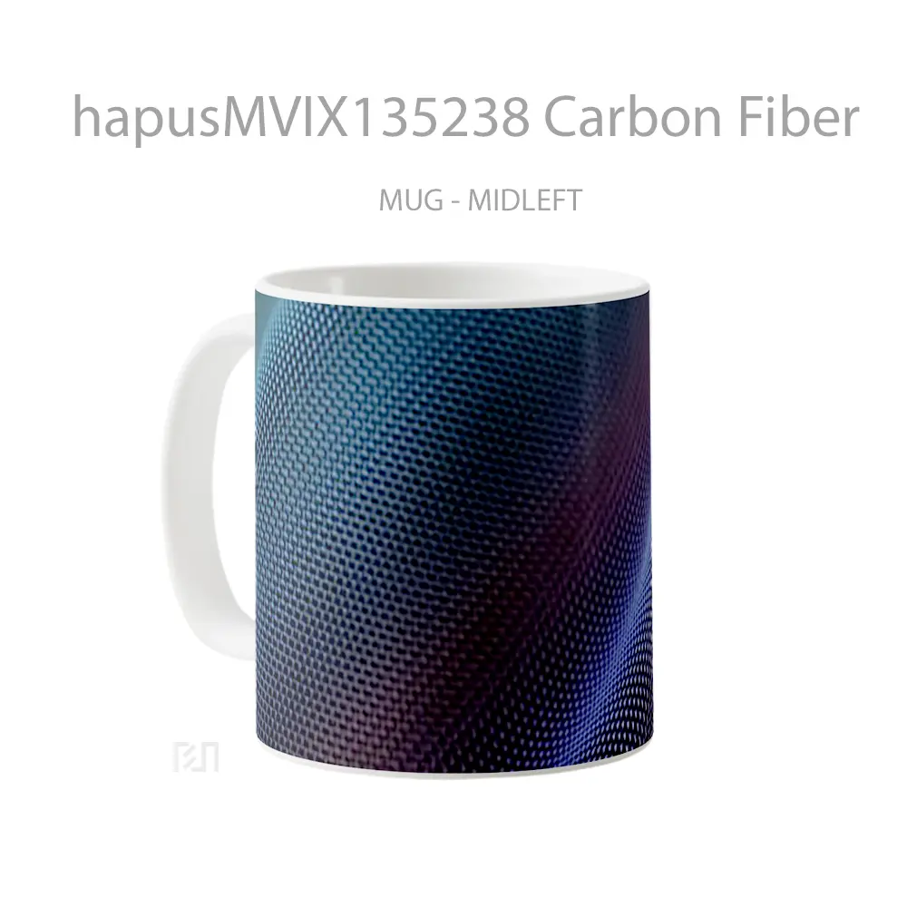 Mug Carbon Fiber Gelas Keramik Unik - All-side / Desain