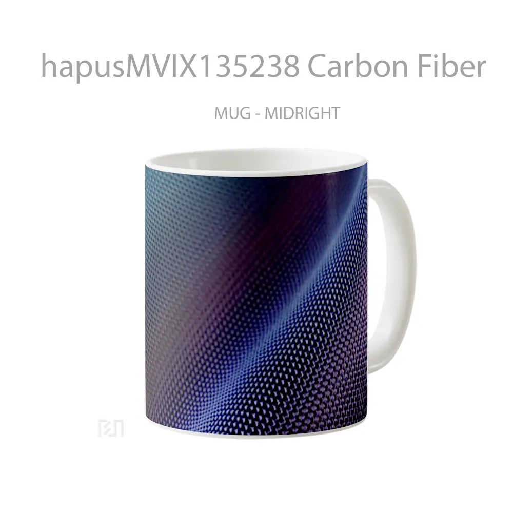 Mug Carbon Fiber Gelas Keramik Unik - All-side / Desain