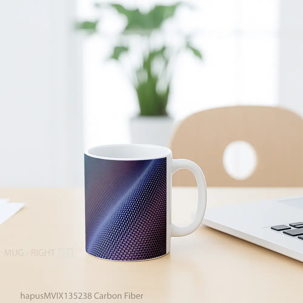 Mug Carbon Fiber Gelas Keramik Unik - All-side / Desain