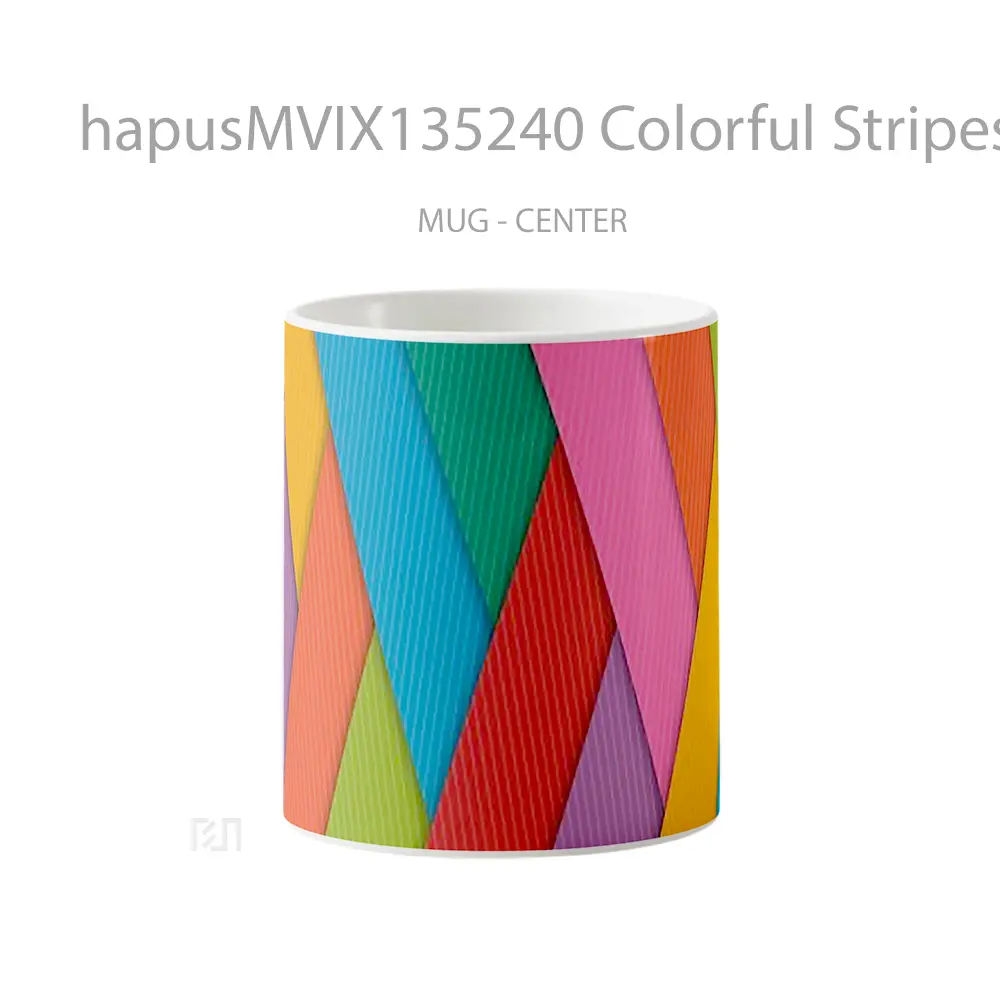 Mug Colorful Stripes V2 Gelas Keramik Unik