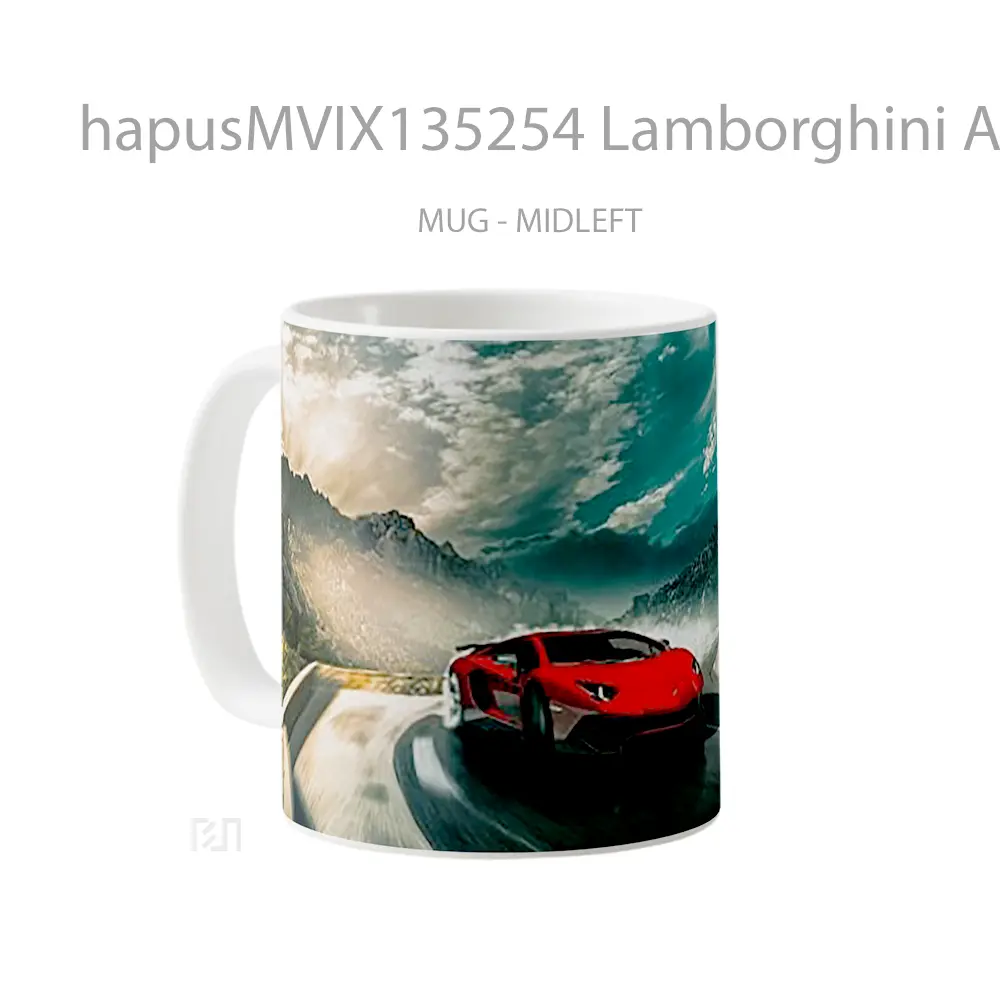 Mug Lamborghini Aventador Sv Lp750 4 Cangkir Mobil - All-side / Desain
